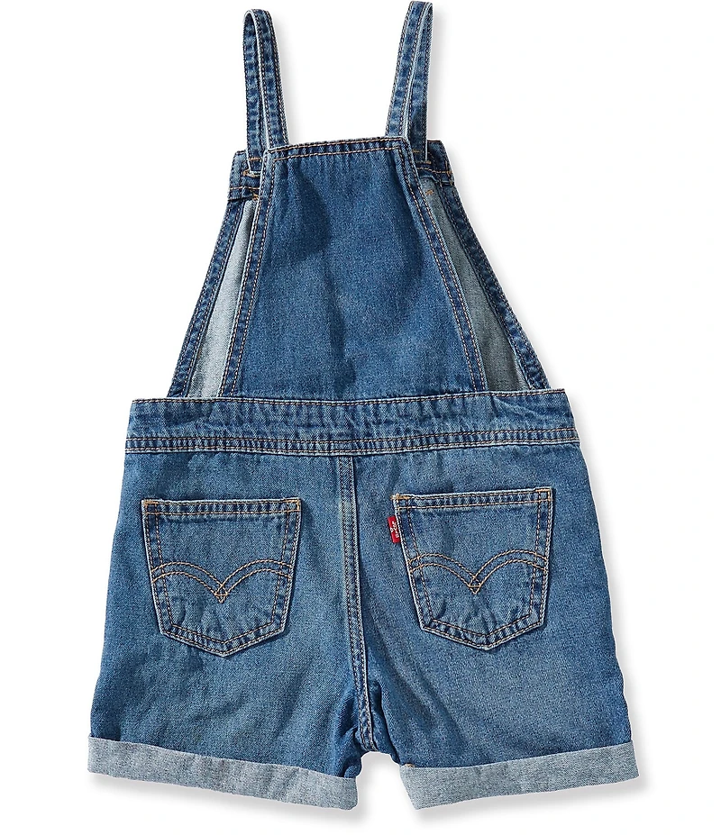 Levi's Little Girls Rolled Cuff Adjustable Straps Knotted Shortall