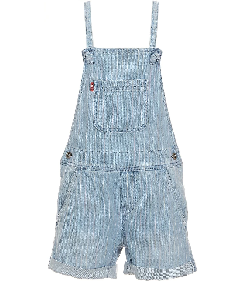 Levi's Little Girls Rolled Cuff Adjustable Straps Knotted Shortall