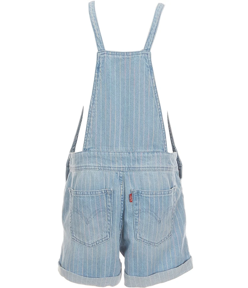 Levi's Little Girls Rolled Cuff Adjustable Straps Knotted Shortall