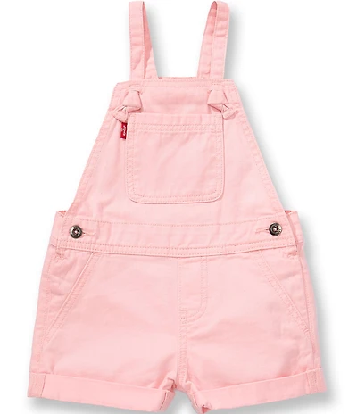 Levi's Little Girls Rolled Cuff Adjustable Straps Knotted Shortall