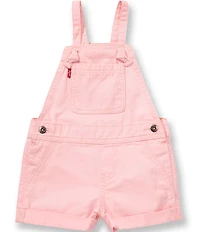 Levi's Little Girls Rolled Cuff Adjustable Straps Knotted Shortall