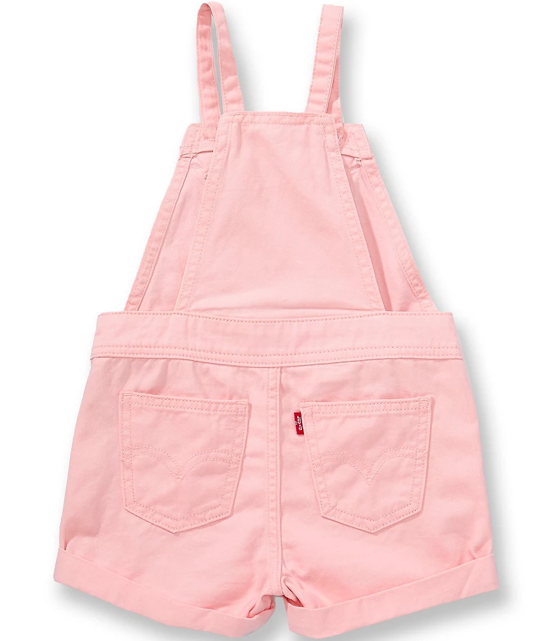 Levi's Little Girls Rolled Cuff Adjustable Straps Knotted Shortall