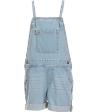 Levi's Little Girls Rolled Cuff Adjustable Straps Knotted Shortall
