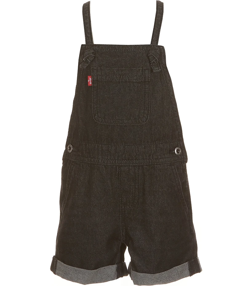 Levi's Little Girls Rolled Cuff Adjustable Straps Knotted Shortall