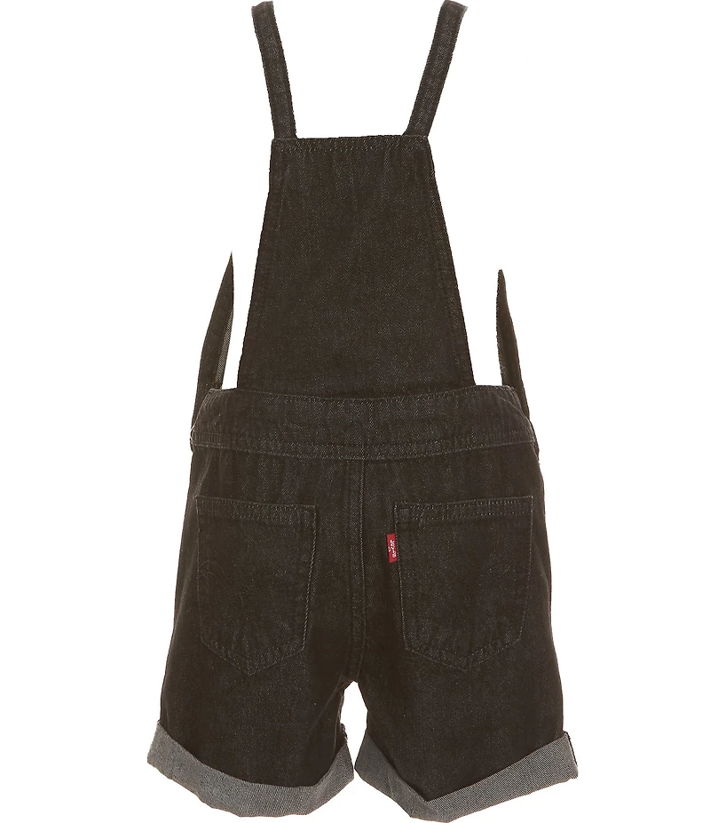 Levi's Little Girls Rolled Cuff Adjustable Straps Knotted Shortall