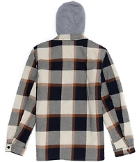 Levi's® Long Sleeve Plaid Cotton Shacket Jersey Hooded Jacket