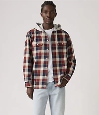 Levi's® Long Sleeve Plaid Hooded Work Shirt