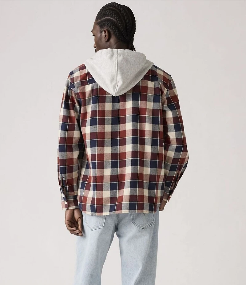 Levi's® Long Sleeve Plaid Hooded Work Shirt