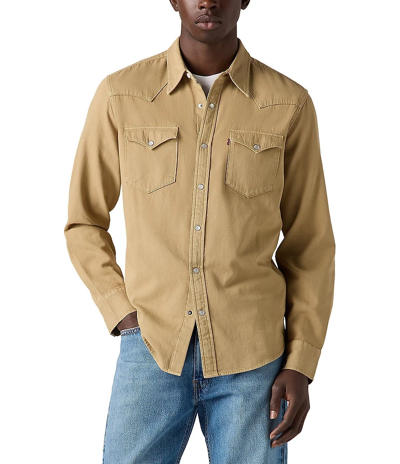 Levi's® Long Sleeve Solid Woven Western Shirt