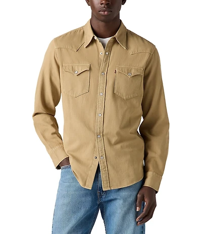 Levi's® Long Sleeve Solid Woven Western Shirt