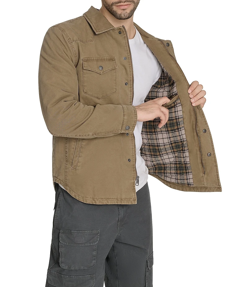 Levi's® Long Sleeve Western Cotton Shirt Jacket
