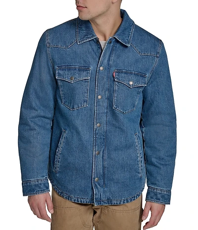 Levi's® Long Sleeve Western Cotton Shirt Jacket