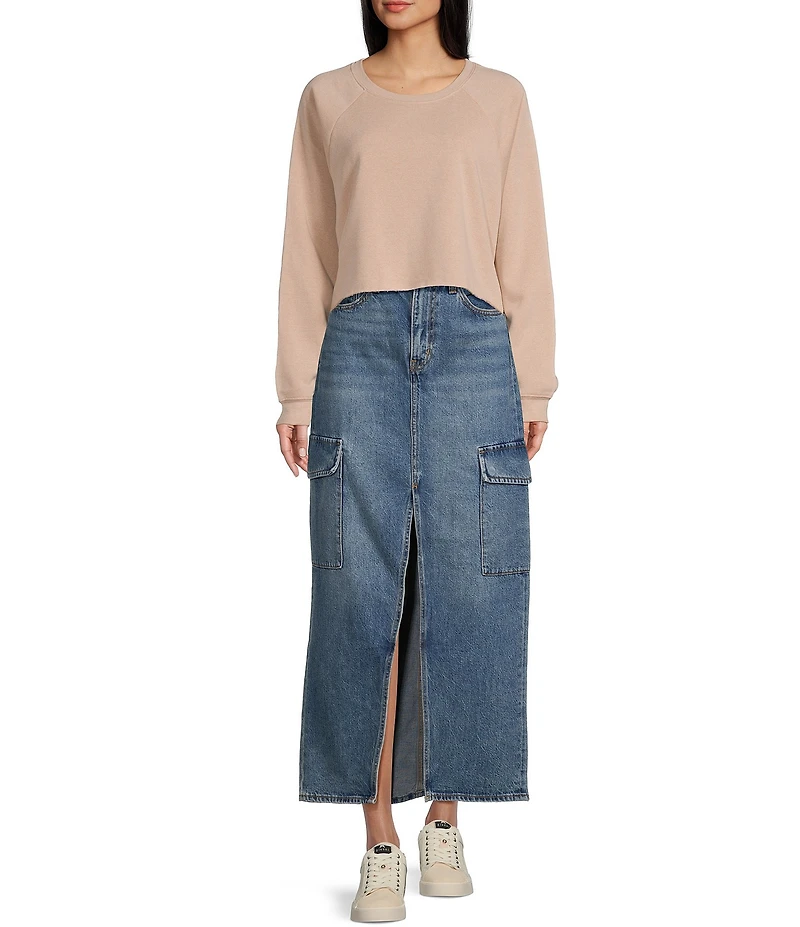 Levi's® Mid Rise Ankle Column Cargo Maxi Skirt