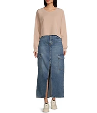 Levi's® Mid Rise Ankle Column Cargo Maxi Skirt