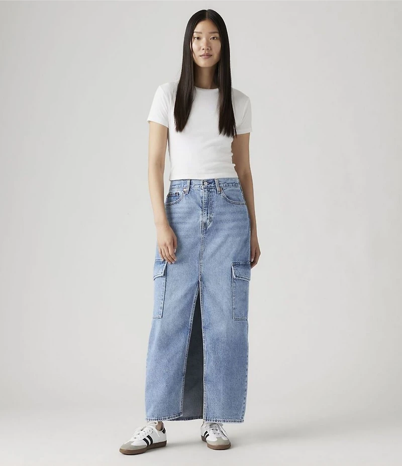 Levi's® Mid Rise Ankle Column Cargo Maxi Skirt