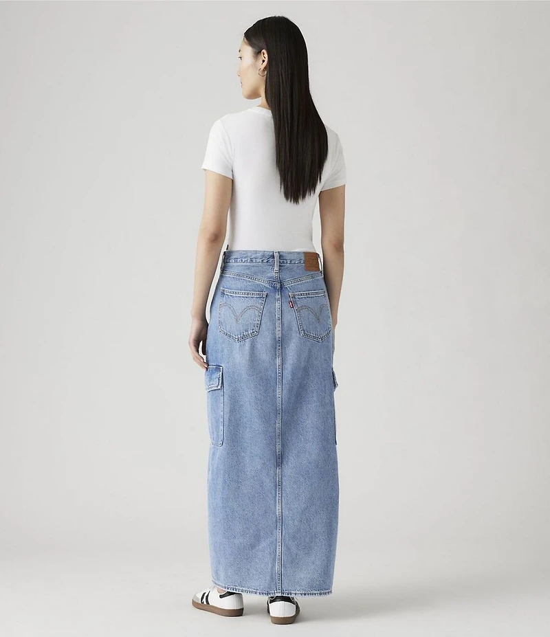 Levi's® Mid Rise Ankle Column Cargo Maxi Skirt