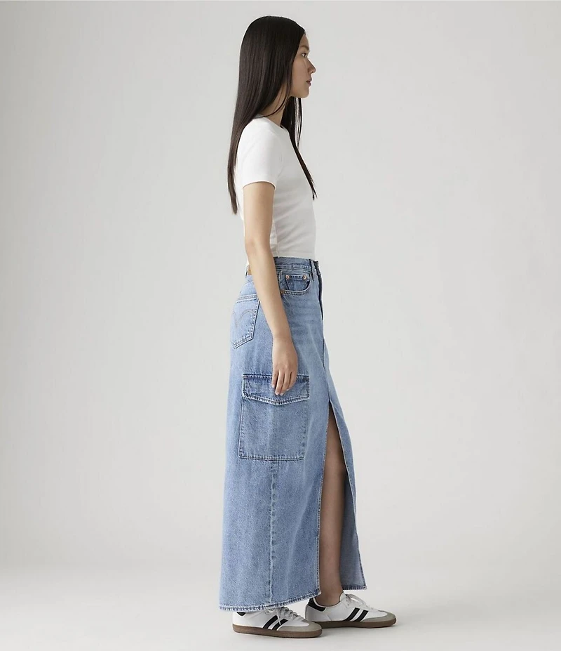 Levi's® Mid Rise Ankle Column Cargo Maxi Skirt
