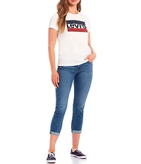 Levi's® Mid Rise Tapered Leg Rolled Hem Stretch Denim Boyfriend Jeans
