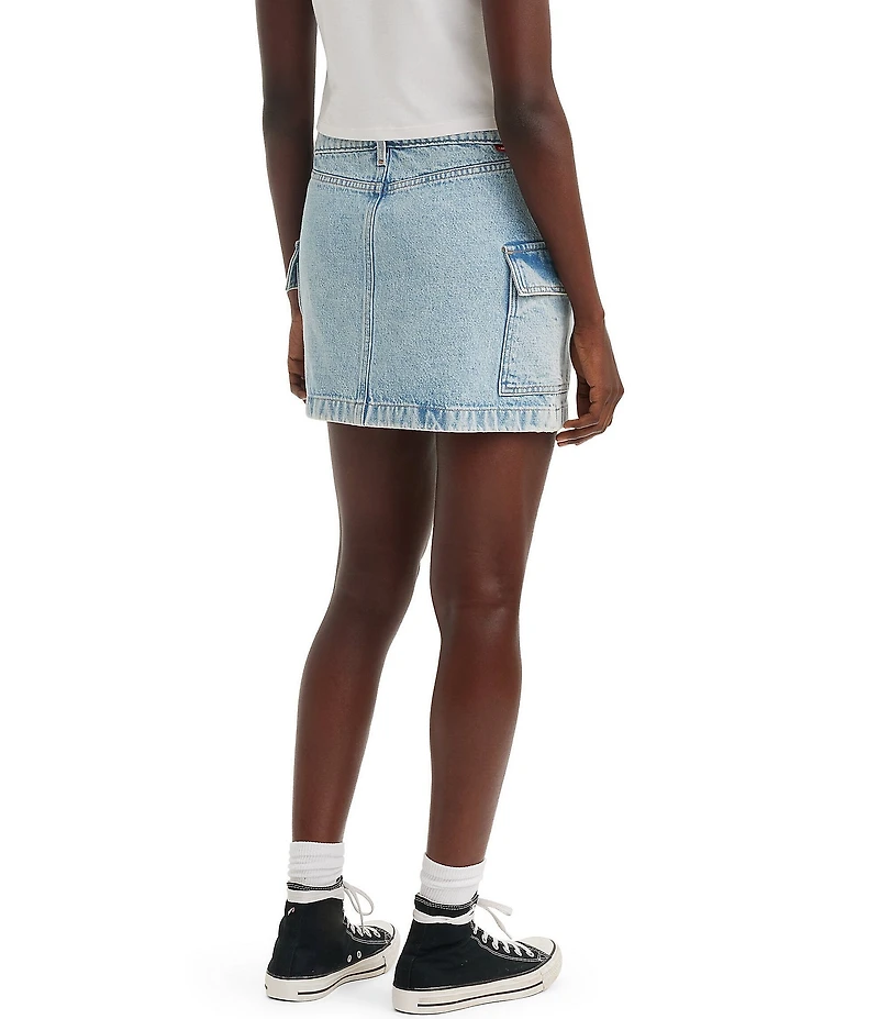 Levi's® Mid Rise Cargo Pocket Mini Denim Skirt