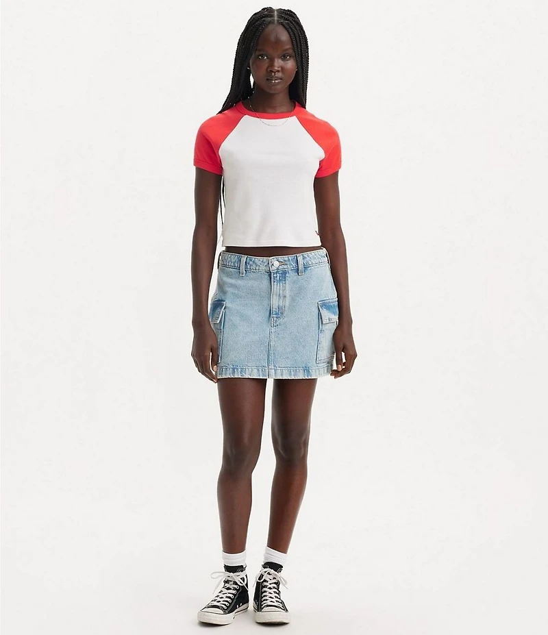 Levi's® Mid Rise Cargo Pocket Mini Denim Skirt