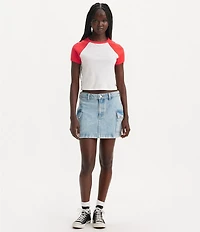 Levi's® Mid Rise Cargo Pocket Mini Denim Skirt
