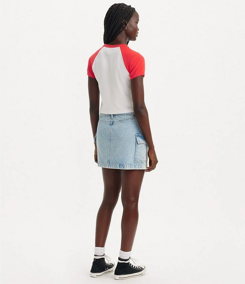 Levi's® Mid Rise Cargo Pocket Mini Denim Skirt