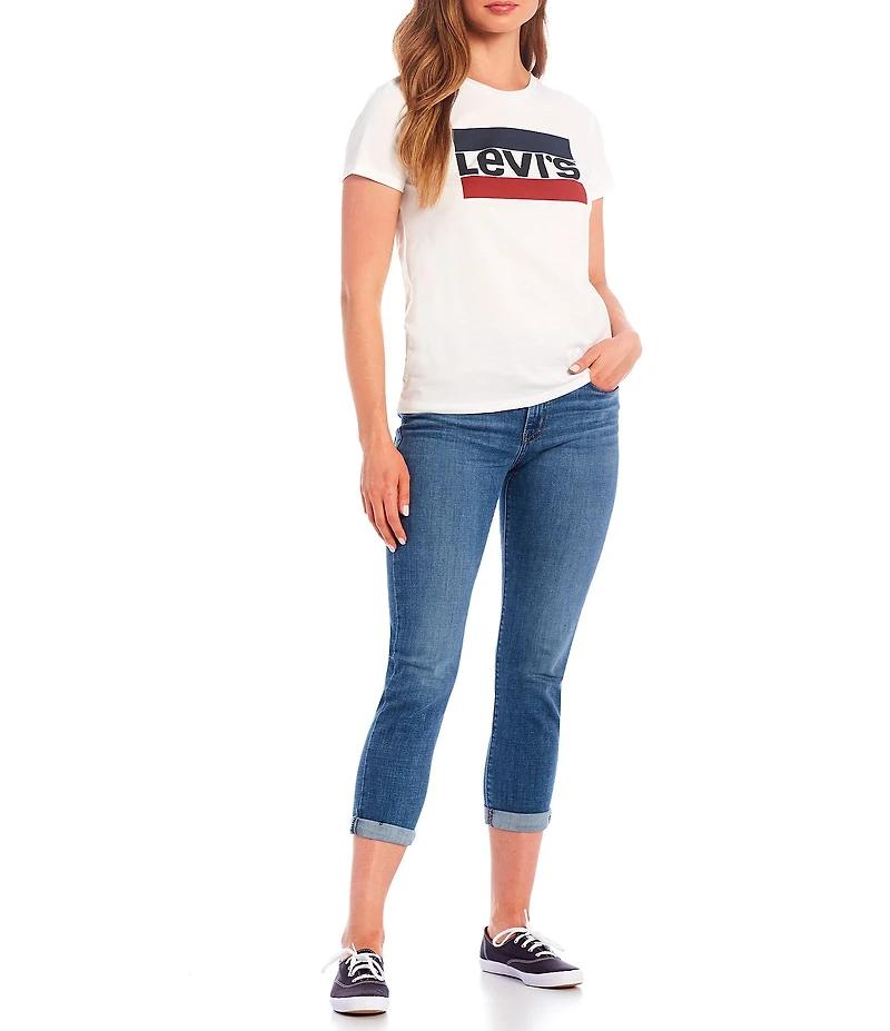Levi's® Mid Rise Destructed Tapered Leg Boyfriend Jeans