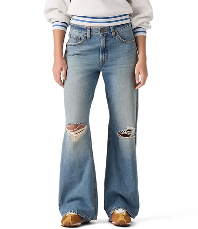 Levi's® Middy Mid Rise Loose Fit Bootcut Destructed Jeans