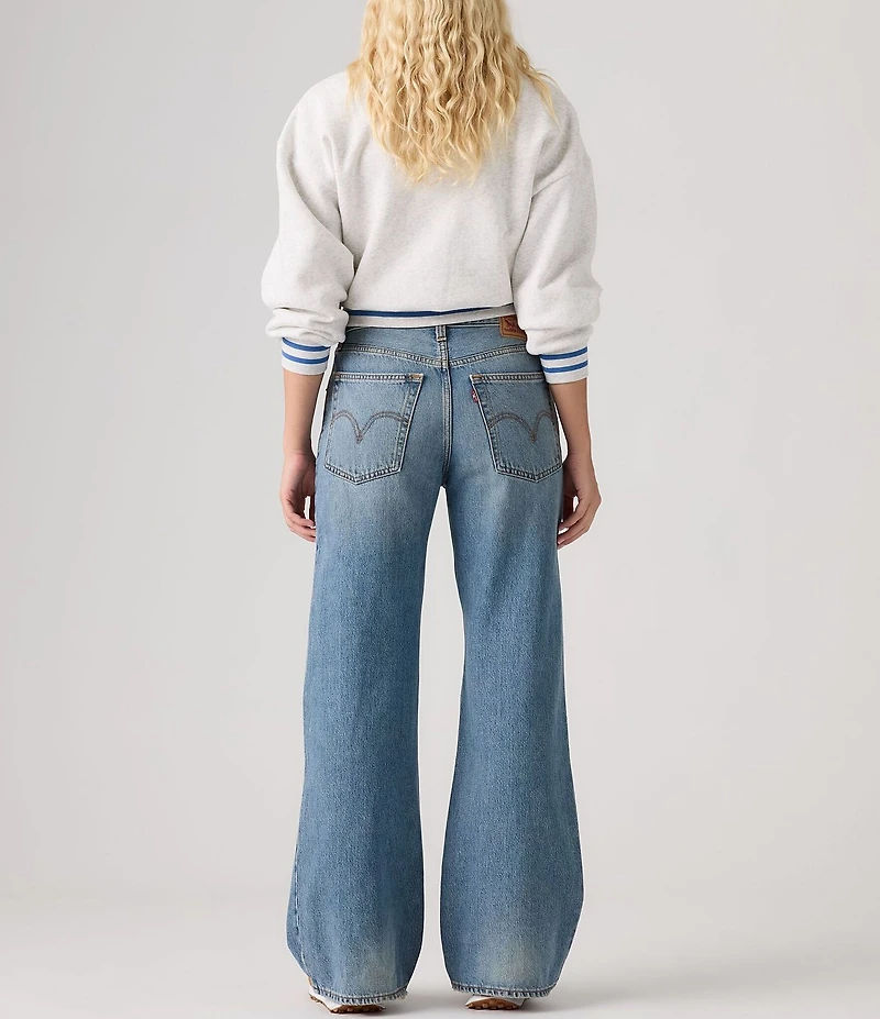 Levi's® Middy Mid Rise Loose Fit Bootcut Destructed Jeans