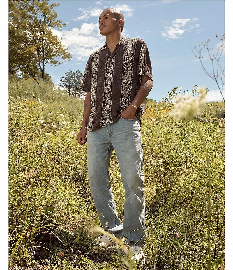 Levi's® Milas Floral Striped Short Sleeve Classic Camp Shirt