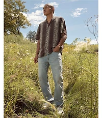 Levi's® Milas Floral Striped Short Sleeve Classic Camp Shirt