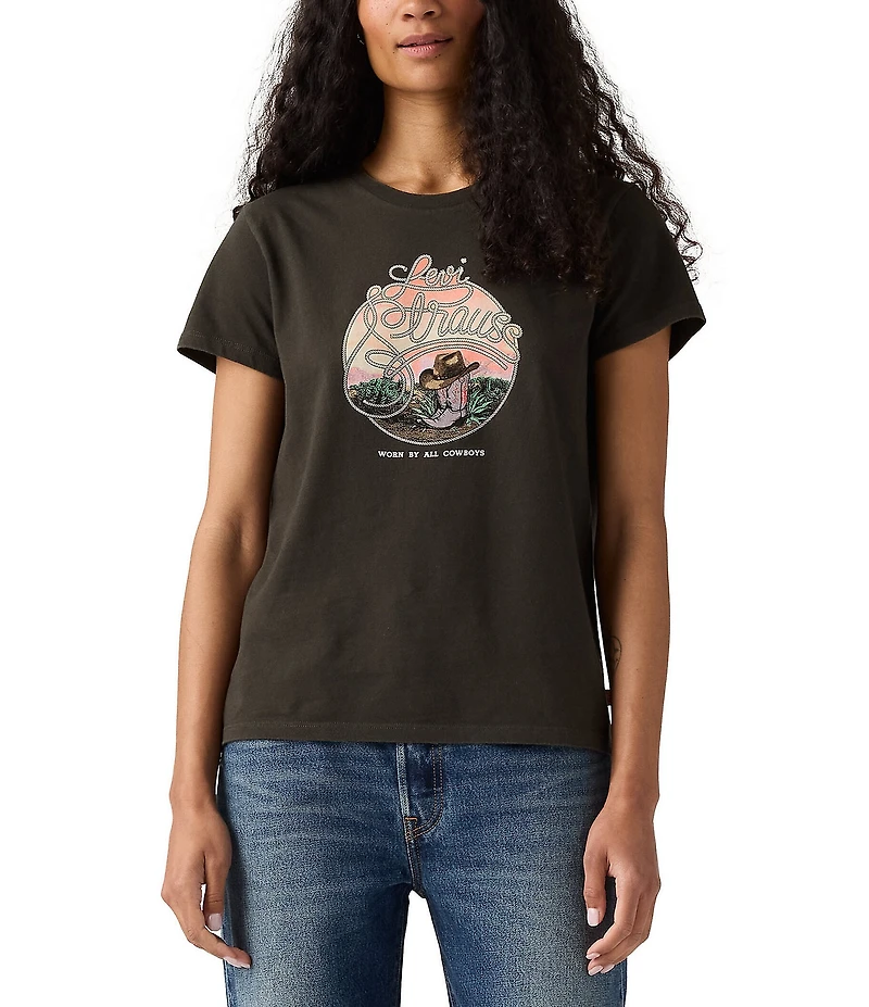 Levi's® Perfect Short Sleeve Cowboy Hat & Boots T-Shirt