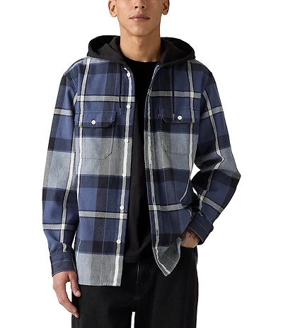 Levi's® Plaid Long Sleeve Classic Hooded Worker Shirt