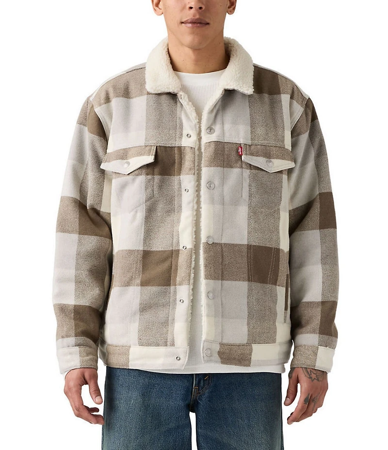 Levi's® Plaid Long Sleeve Trucker Jacket