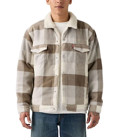 Levi's® Plaid Long Sleeve Trucker Jacket