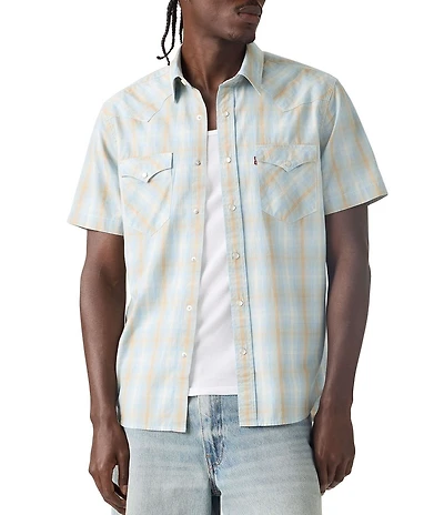 Levi's® Plaid Short Sleeve Western Shirt