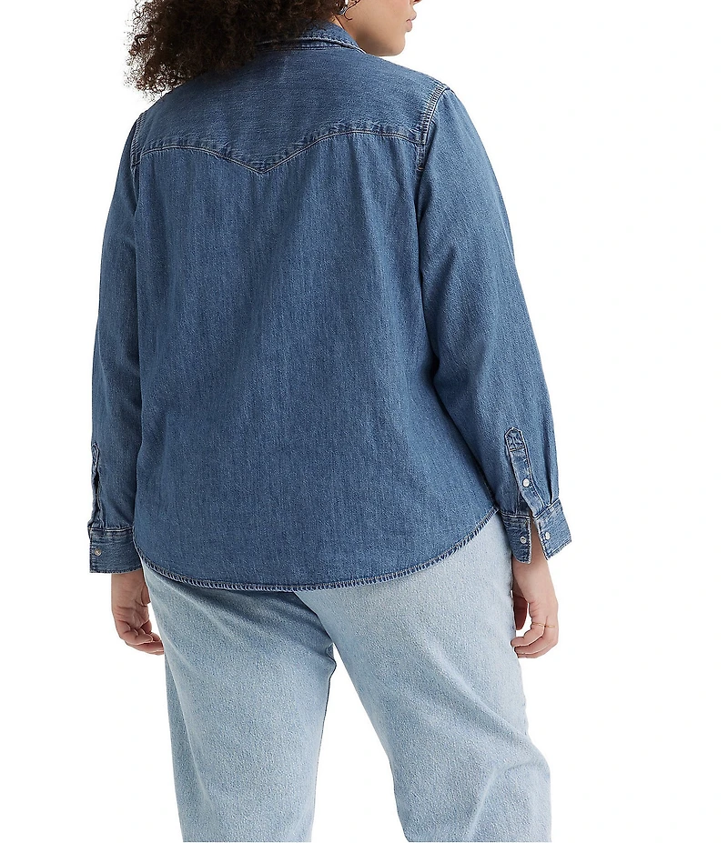 Levi's Plus Size Button Front Long Sleeve Western Top