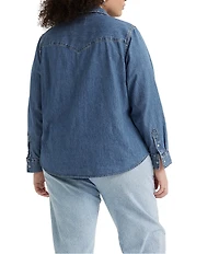 Levi's Plus Size Button Front Long Sleeve Western Top