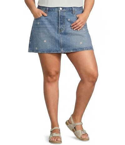 Levi's® Plus Size Icon Floral Embroidered Mid-Rise Mini Skirt