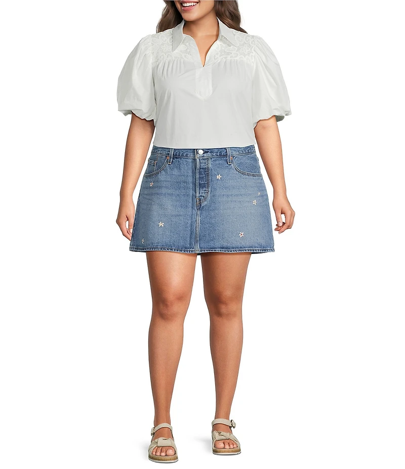 Levi's® Plus Size Icon Floral Embroidered Mid-Rise Mini Skirt