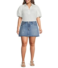 Levi's® Plus Size Icon Floral Embroidered Mid-Rise Mini Skirt