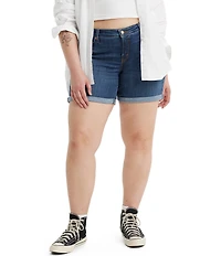 Levi's Plus Size Mid-Length Rolled Hem Denim Shorts