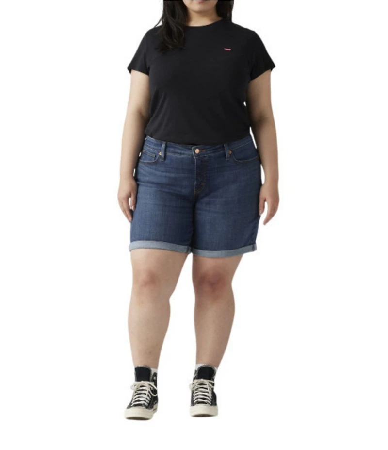 Levi's Plus Size Mid-Length Rolled Hem Denim Shorts