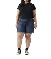 Levi's Plus Size Mid-Length Rolled Hem Denim Shorts