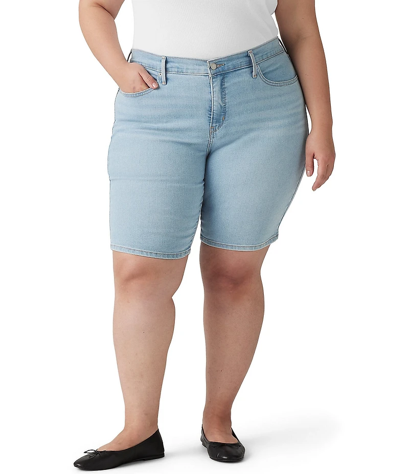 Levi's Plus Size Mid Rise Shaping Bermuda Denim Shorts
