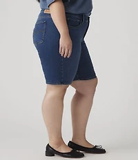 Levi's Plus Size Mid Rise Shaping Bermuda Denim Shorts