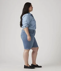 Levi's Plus Size Mid Rise Shaping Bermuda Denim Shorts