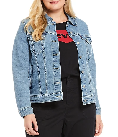Levi's® Plus Size Point Collar Long Sleeve Welt Pocket Original Trucker Jacket