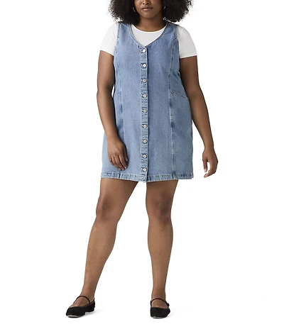 Levi's® Plus Size Vianna V-Neck Sleeveless Vest Denim Dress