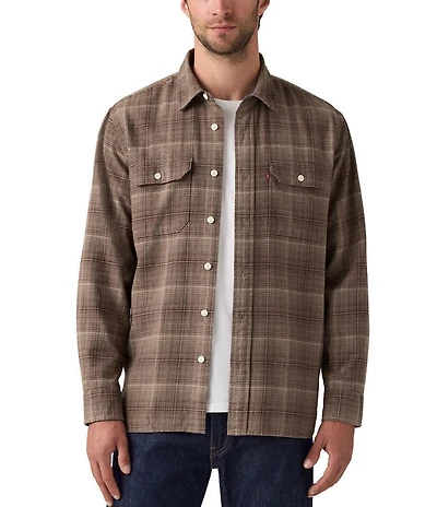 Levi's® Relaxed Fit Long Sleeve Plaid Flannel Overshirt